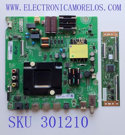 KIT DE TARJETAS PARA TV HISENSE / MAIN FUENTE 315147 / RSAG7.820.12370/ROH / 315148 / T-CON 328366 / RSAG7.820.12793/ROH / 332326 / PANEL HD580X1U91-L1/S0/GM/CKD3A/ROH/1 / MODELO 58R6E3